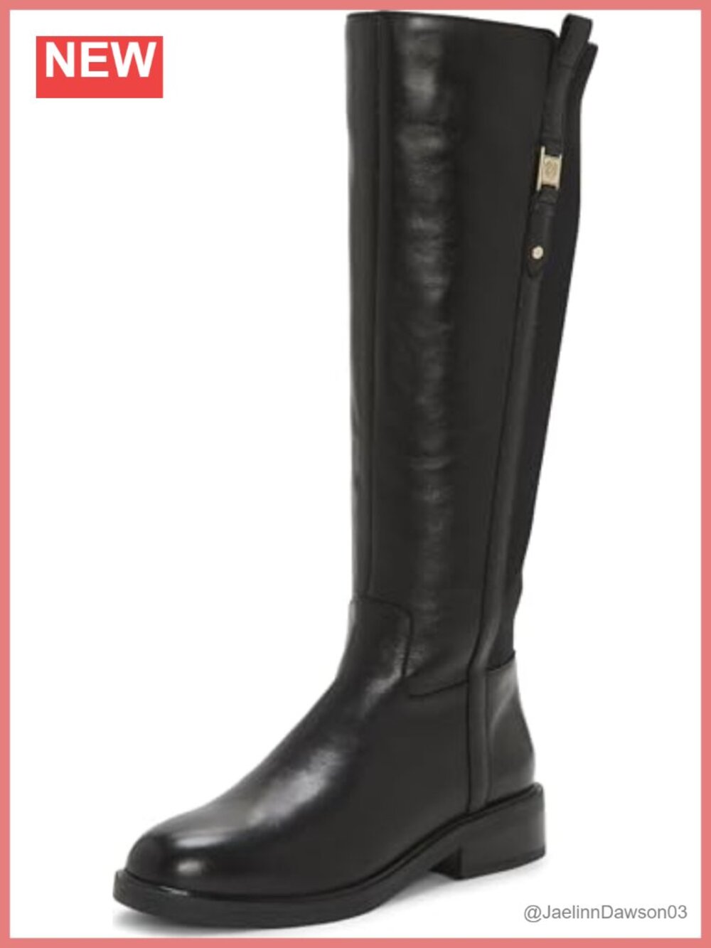 Vince Camuto Womens Knee High Zip Boot Leather Synthetic Almond Toe Flat